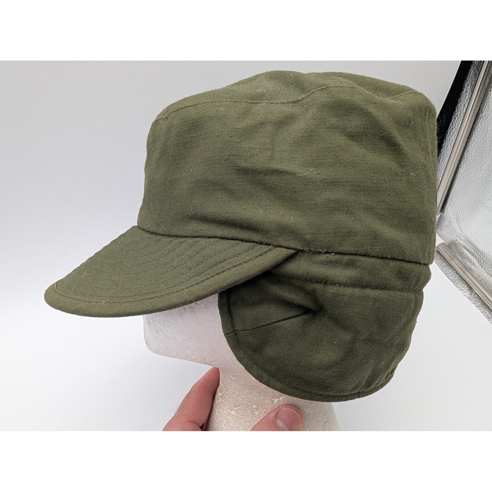 Vintage US Military Cold Weather Permeable Cap Olive Drab Green Rachman 1975 M
